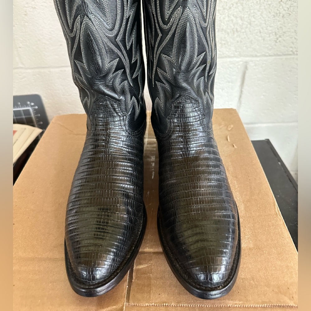 Larry Mahan BlackTeju Lizard Boots 10D - SOLD